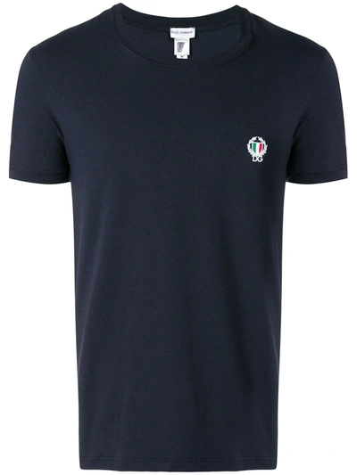 Dolce & Gabbana Logo Crest T-shirt In Blue