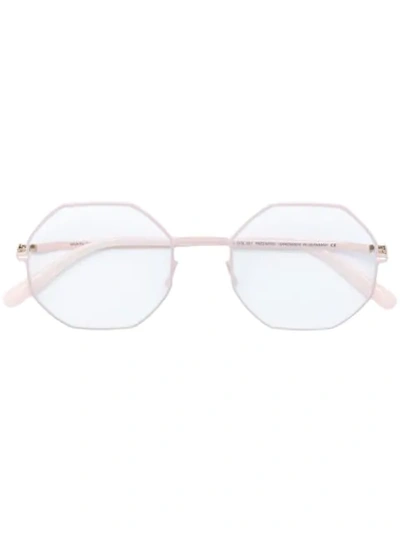 Mykita Octagonal Frame Glasses In Pink & Purple