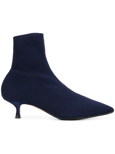 Anna F . Ankle Sock Boots - Blue