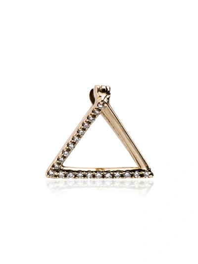 Shihara 18k Yellow Gold Diamond Triangle Earring In Metallic