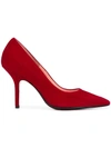 Anna F . Pointed Toe Pumps - Red