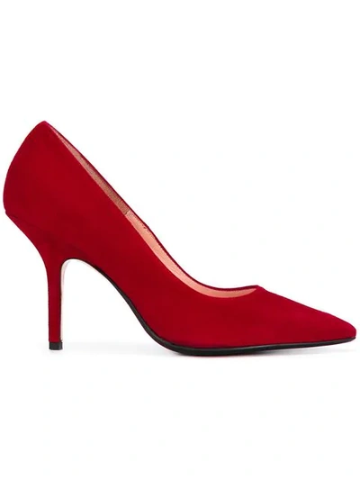 Anna F. Pointed Toe Pumps - Red