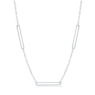 Simona Sterling Silver Paperclip Necklace In Metallic