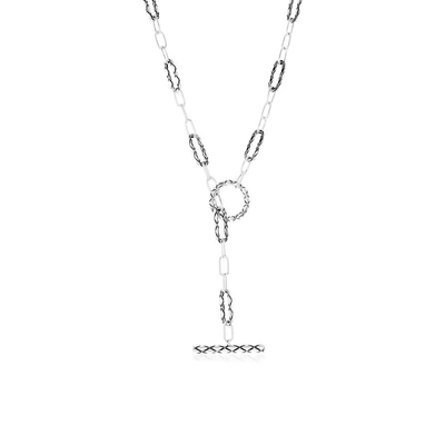 Simona Sterling Silver Paperclip Toggle Necklace
