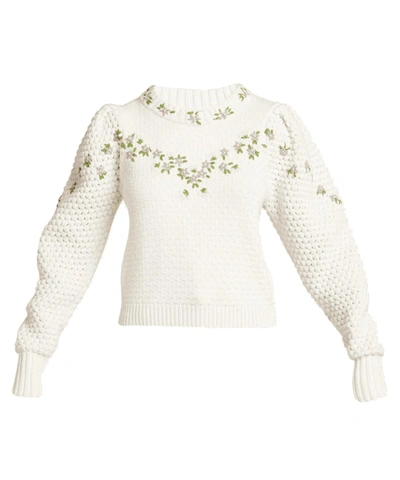 Loveshackfancy Kenzly Pullover In Ivory In Multi