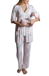 Everly Grey Analise During & After 5-piece Maternity/nursing Sleep Set In Lily