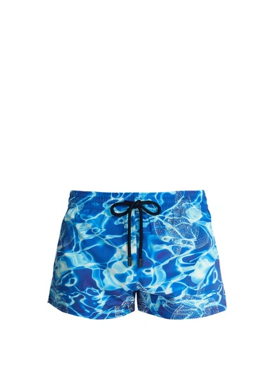 Vilebrequin Splash Aqua-print Swimshorts In Neptune