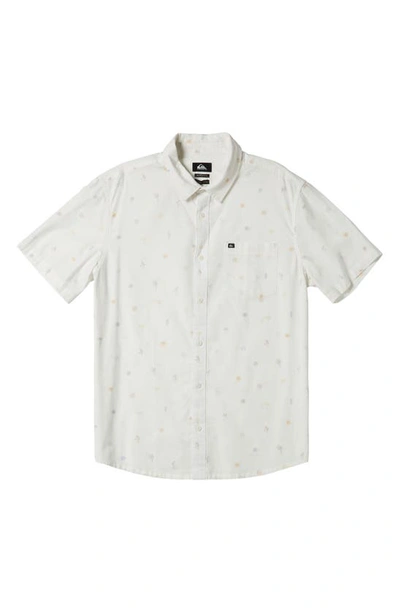 Quiksilver Heat Wave Short Sleeve Button-up Shirt In Snow White