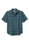 Tommy Bahama Bahama Coast Mosaic Geo Islandzone® Button-up Camp Shirt In Pool Party Blue
