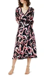 Diane Von Furstenberg Anika Long Sleeve Wrap Dress In Celebration
