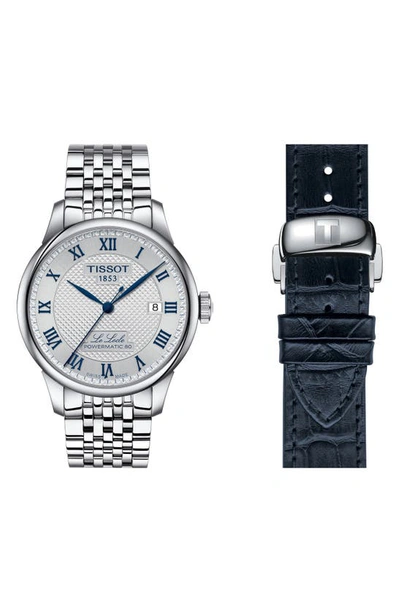 Tissot Men's Swiss Automatic Le Locle Powermatic 80 Stainless Steel Bracelet Watch 39mm In Silver