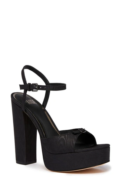 Paige Chase Ankle Strap Peep Toe Platform Sandal In Black