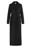 Favorite Daughter The Simon Double Breasted Longline Coat In Black