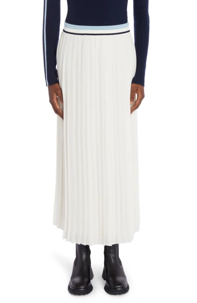 Moncler Pleated Skirt In Silk White