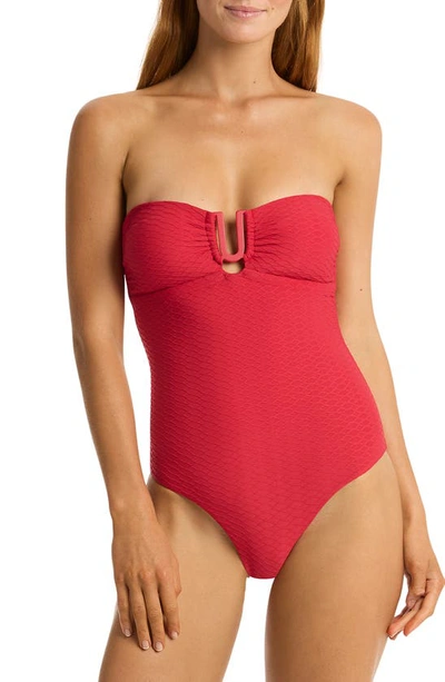 Sea Level U-bar One-piece Swimsuit In Red