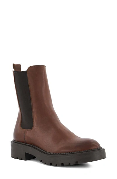 Dune London Picture Platform Chelsea Boot In Dark Tan