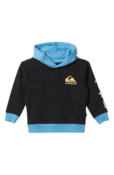 Quiksilver Kids' Omni Logo Block Pullover Hoodie In Black