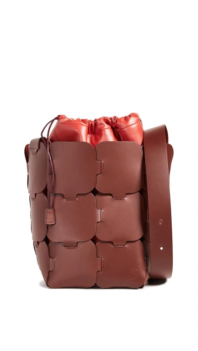 Paco Rabanne Medium Hobo Bag In Burgundy/brick