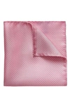 Eton Dot Silk Pocket Square In Pink/red