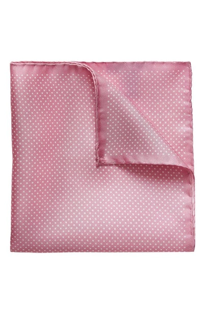 Eton Dot Silk Pocket Square In Pink/red