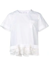 Sacai Ruffled Hem T-shirt - White