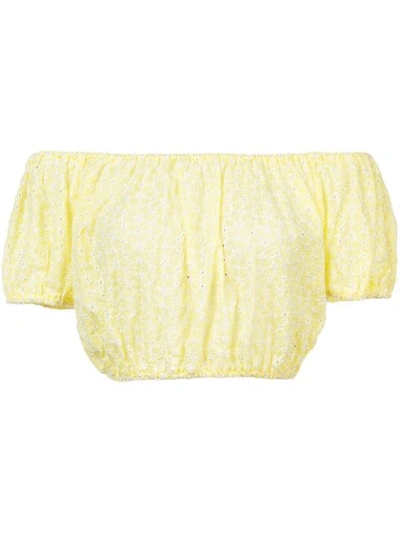 Lisa Marie Fernandez Schulterfreies Cropped-top In Yellow