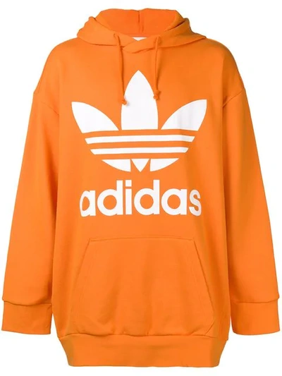 Adidas Originals Printed Logo Hoodie In Yellow