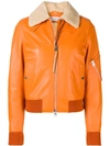 Jw Anderson Zipped Leather Jacket In Yellow