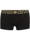 Versace 2 Pack Gold Trim Logo Greek Boxer Shorts In Black