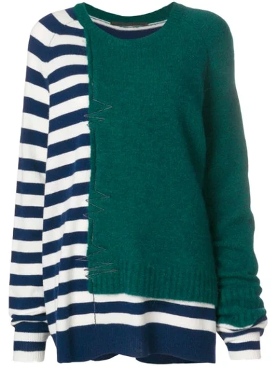 Haider Ackermann Muscari Striped Sweater In Green