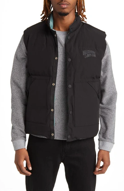 Billionaire Boys Club Climate Reversible Graphic Puffer Waistcoat In Black