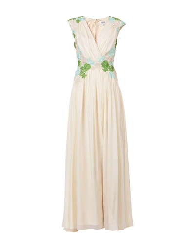 Badgley Mischka Long Dress In Beige