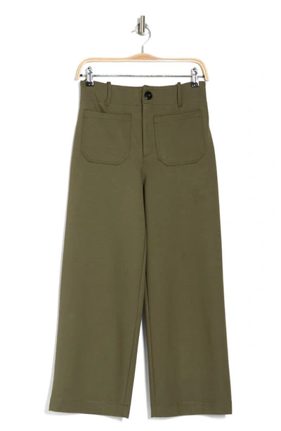 T Tahari Crop Wide Leg Pants In Olive