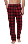 Rainforest Plaid Microfleece Lounge Pants In Black/red