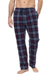 Rainforest Plaid Microfleece Lounge Pants In Navy/red