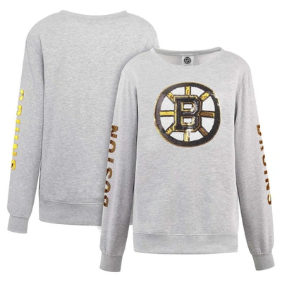 Cuce Heather Grey Boston Bruins Sequin Pullover Sweatshirt