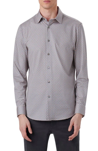 Bugatchi James Ooohcotton® Geometric Print Button-up Shirt In Dusty Pink