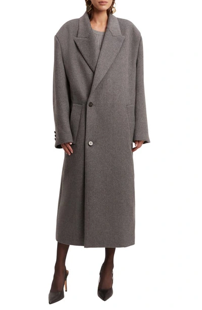 Bardot Oversize Double Breasted Classic Coat In Grey