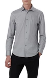 Bugatchi Men's Ooohcotton Tech Solid Sport Shirt In Cement