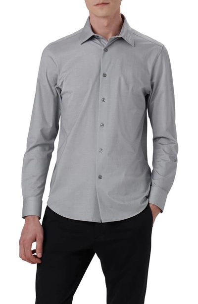 Bugatchi Men's Ooohcotton Tech Solid Sport Shirt In Cement