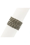 Olivia Welles Five Layer Detailed Chain Bracelet In Gunmetal / Silver
