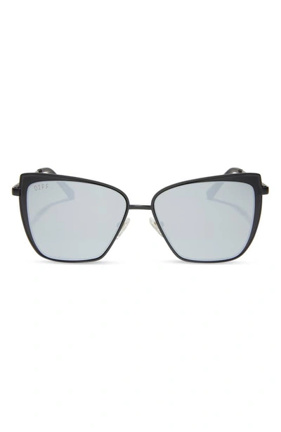 Diff 58mm Cat Eye Sunglasses In Matte Black