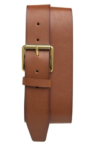 Nordstrom Rack Prescott Roller Buckle Belt In Cognac