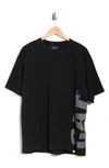 Cat Wwr Oversize Wrap Print T-shirt In Pitch Black