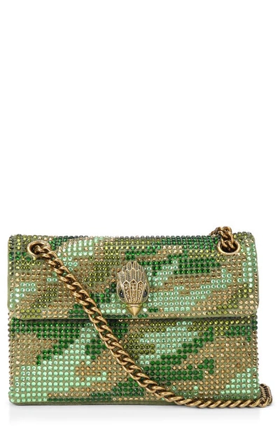 Kurt Geiger Mini Kensington Embellished Fabric Convertible Crossbody Bag In Open Green
