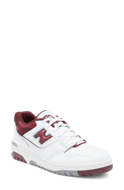 New Balance 550 Basketball Sneaker In White/ Nb Burgundy