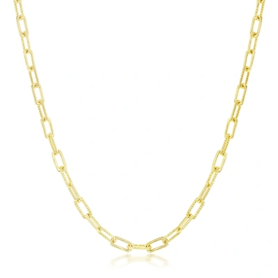 Simona Sterling Silver Or Gold Plated Over Sterling Silver Polished Rope Design Paperclip Necklace