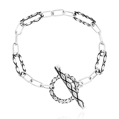 Simona Sterling Silver Paperclip Toggle Bracelet