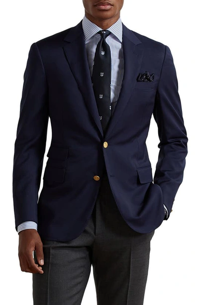 Ralph Lauren Gregory Hand Tailored Wool Serge Blazer In Classic Navy