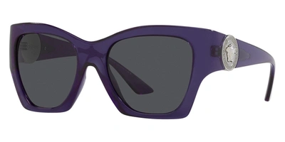 Versace Women's 55mm Transparent Purple Sunglasses In Multi